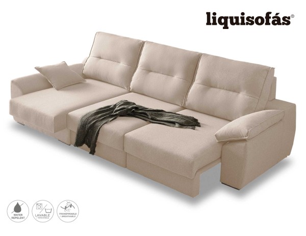 SOFÁ CHAISE LONGUE DESLIZANTE FRONTAL Y RECLINABLE MOD. FRIDAY