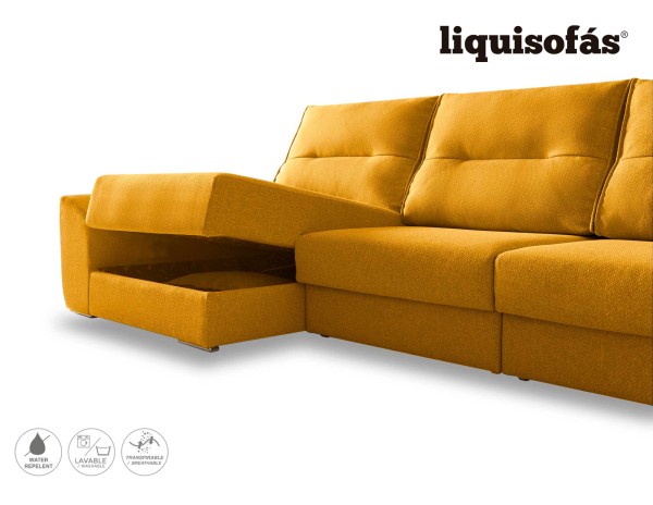 SOFÁ CHAISE LONGUE DESLIZANTE FRONTAL Y RECLINABLE MOD. FRIDAY