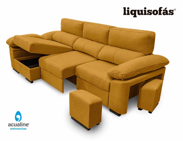 SOFÁ CHAISE LONGUE RECLINABLE Y DESLIZANTE FRONTAL MOD. SILK