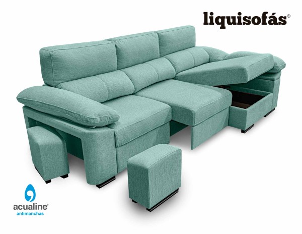 SOFÁ CHAISE LONGUE RECLINABLE Y DESLIZANTE FRONTAL MOD. SILK