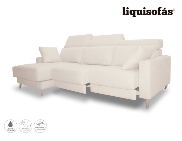 SOFÁ CHAISE LONGUE DESLIZANTE FRONTAL Y RECLINABLE MOD. COLONIA