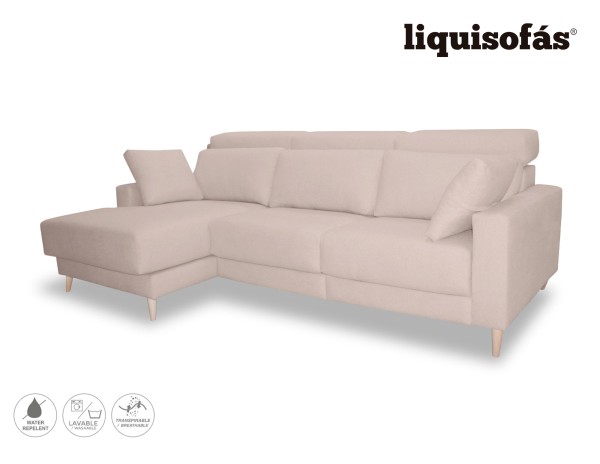 SOFÁ CHAISE LONGUE DESLIZANTE FRONTAL Y RECLINABLE MOD. COLONIA