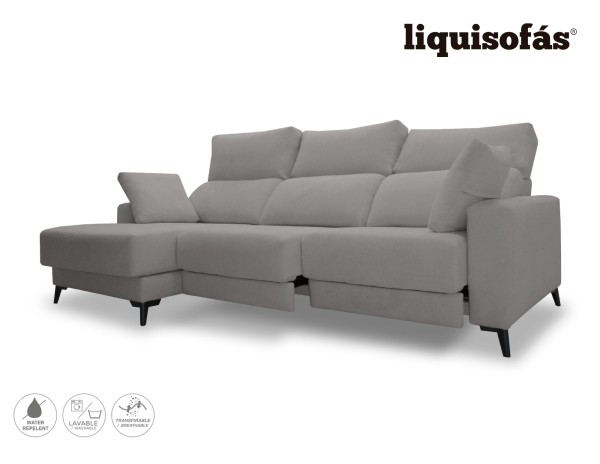 SOFÁ CHAISE LONGUE DESLIZANTE FRONTAL Y RECLINABLE MOD. ÁFRICA