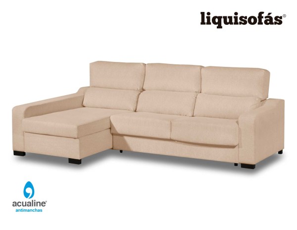 SOFÁ CHAISELONGUE CAMA CON SISTEMA ITALIANO Y RESPALDO RECLINABLE MOD. ROYAL MAIL